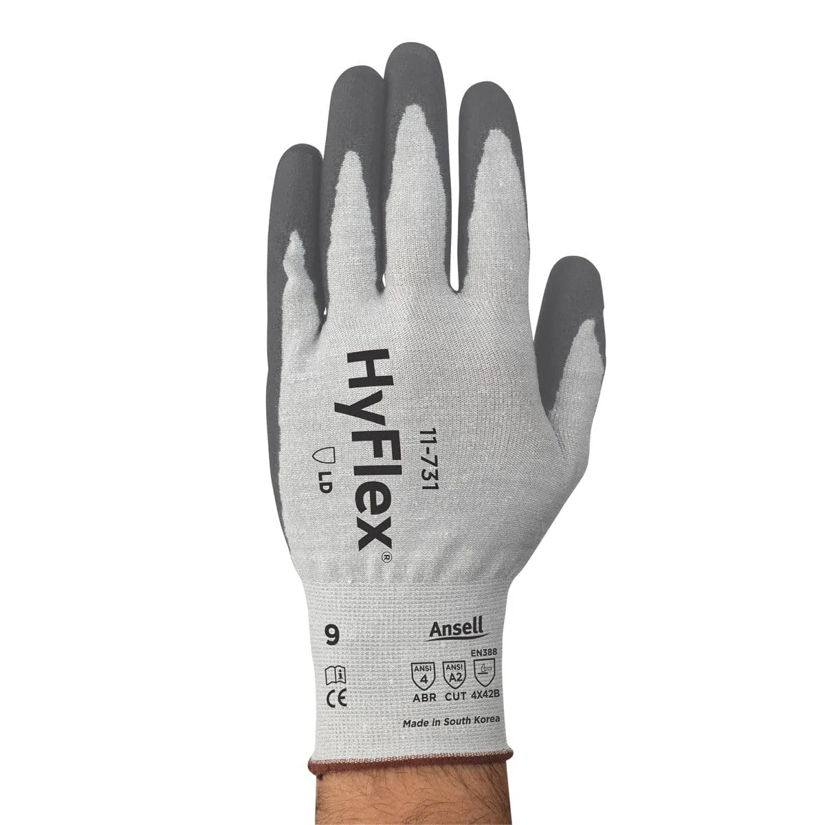ANSELL 11731100-CASE Glove Hyflex 11-731 Ligh Duty Cut Resistant Sz 10