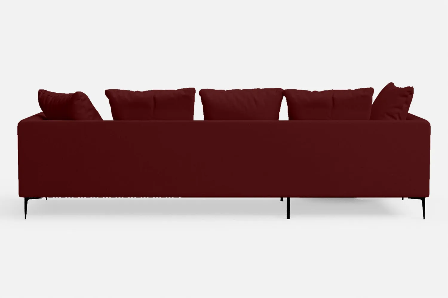 Aprilia 3 Seater Left Hand Facing Chaise Lounge Corner Sofa Red Leather
