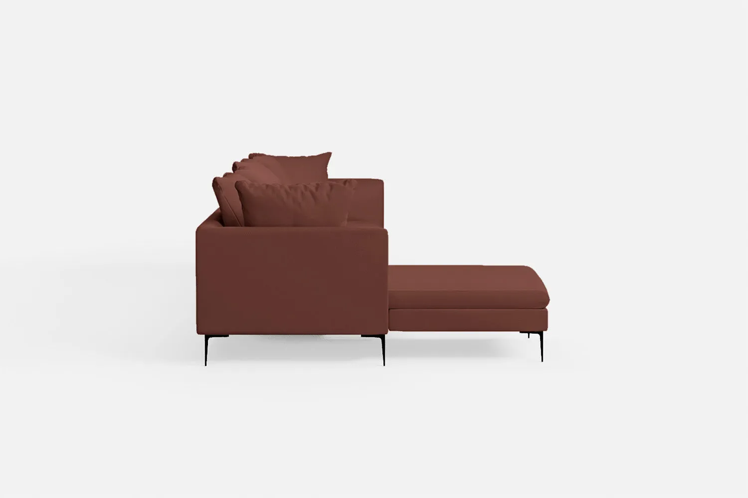 Aprilia 4 Seater Left Hand Facing Chaise Lounge Corner Sofa Mauve Leather