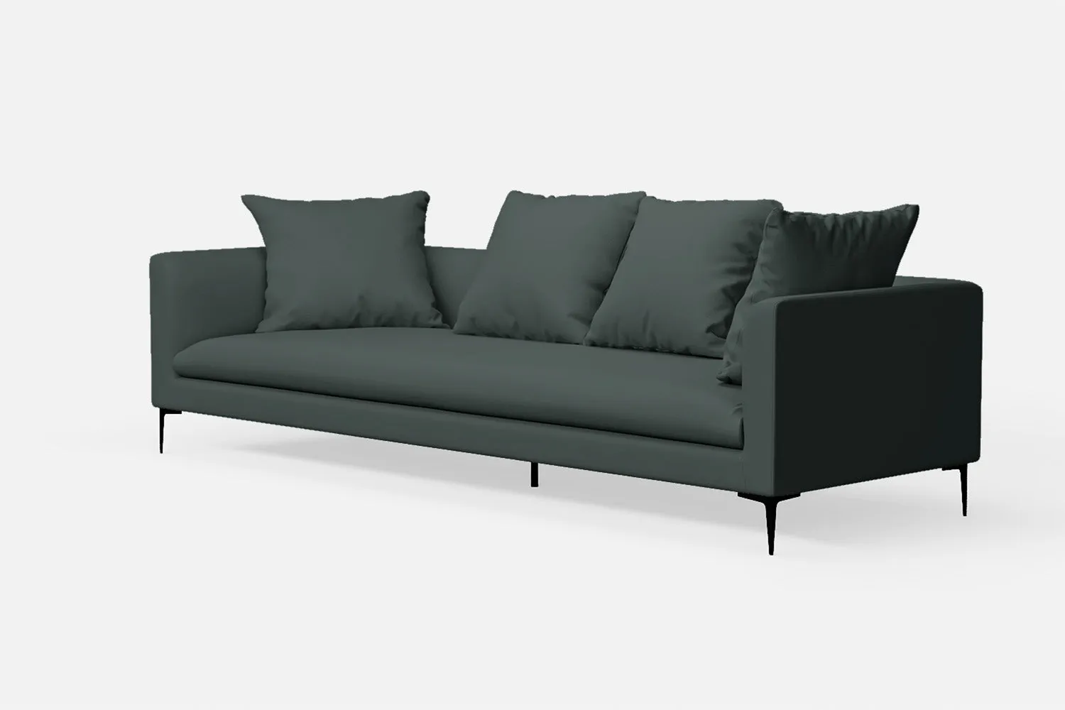 Aprilia 4 Seater Sofa Dusky Turquoise Leather