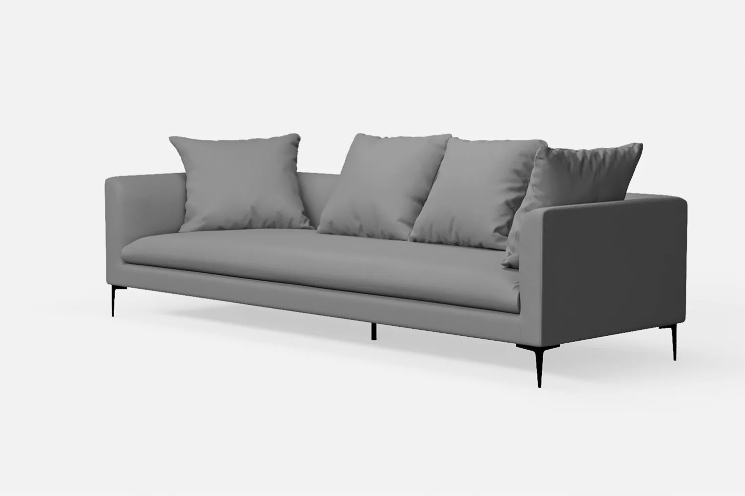 Aprilia 4 Seater Sofa Grey Leather