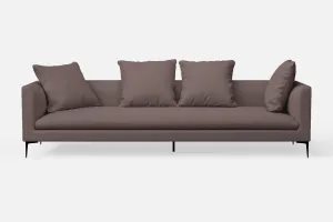 Aprilia 4 Seater Sofa Rose Taupe Leather