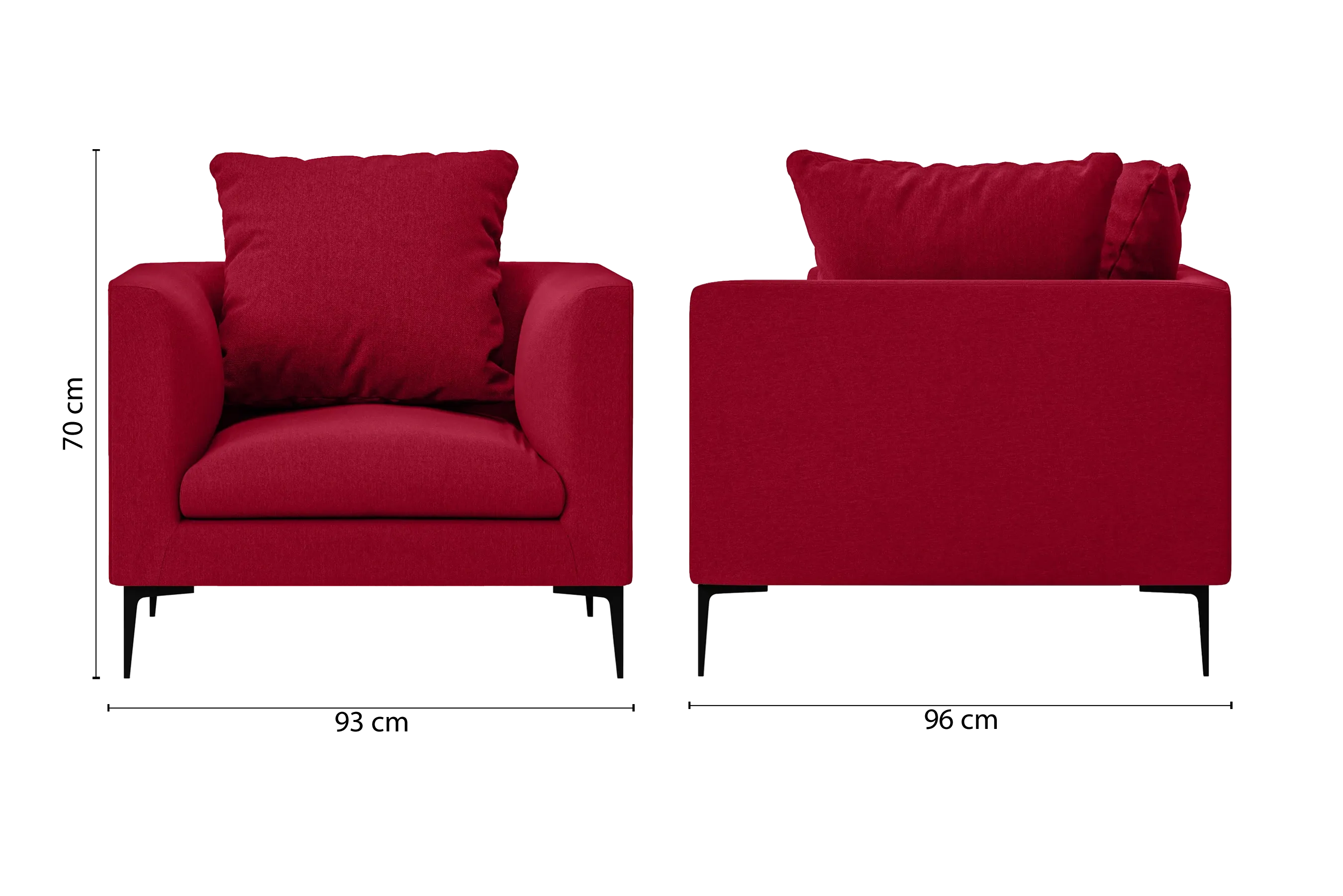 Aprilia Armchair Red Linen Fabric