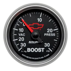 AutoMeter 3659-00406 GAUGE; VAC/BOOST; 2 1/16in.; 30INHG-30PSI; DIGITAL STEPPER MOTOR; CHEVY RED BOWT
