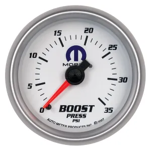 AutoMeter 880025 GAUGE; BOOST; 2 1/16in.; 35PSI; MECHANICAL; WHITE; MOPAR