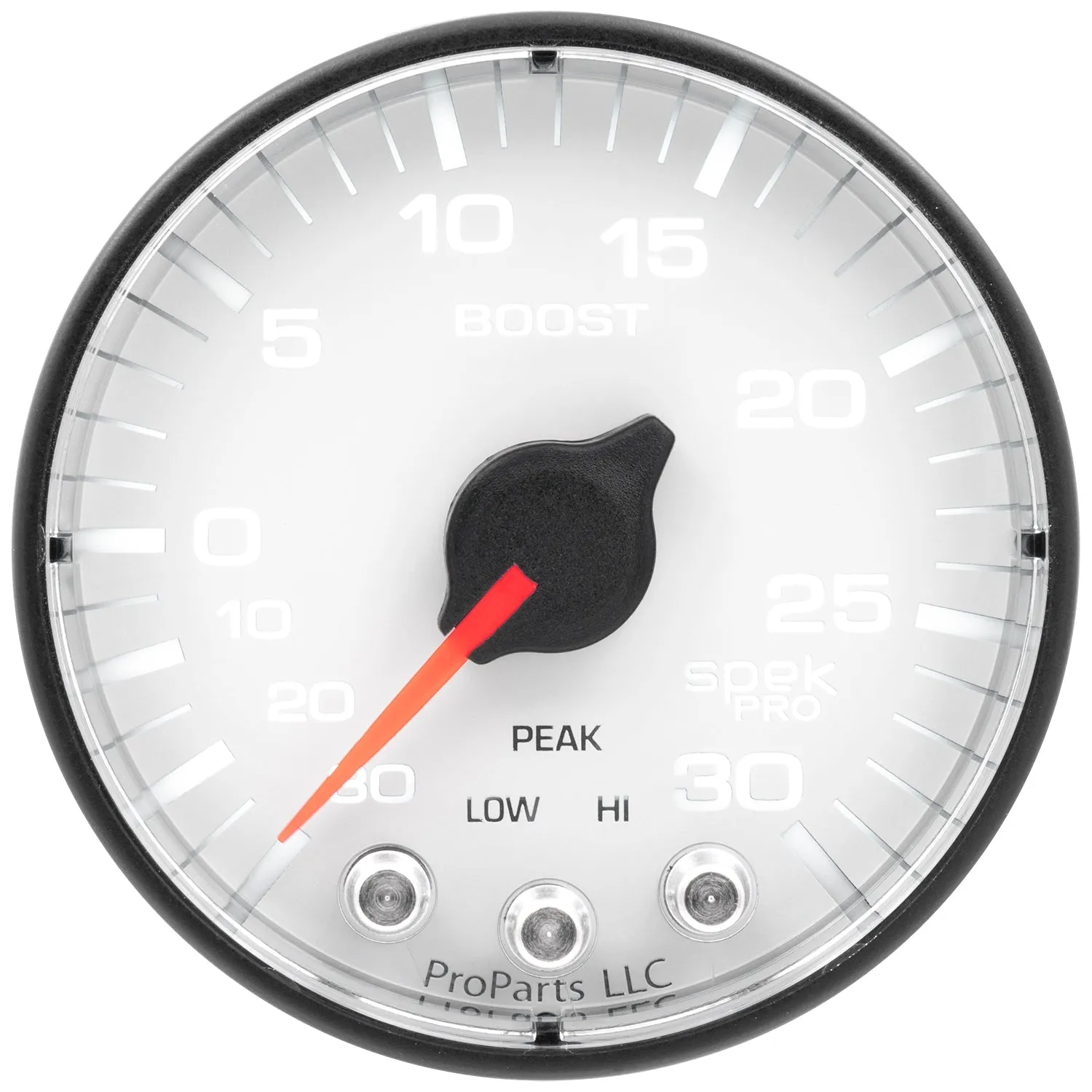 AutoMeter P302128 GAUGE; VAC/BOOST; 2 1/16in.; 30INHG-30PSI; STEPPER MOTOR W/PK/WRN; WHT/BLK; SPEK