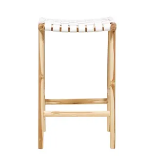 Bar Stool Woven - White