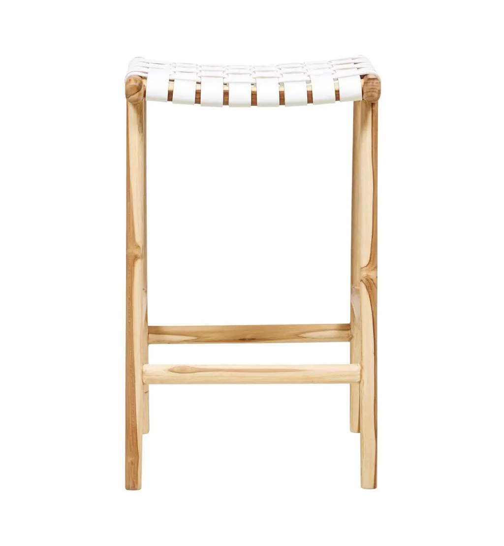 Bar Stool Woven - White