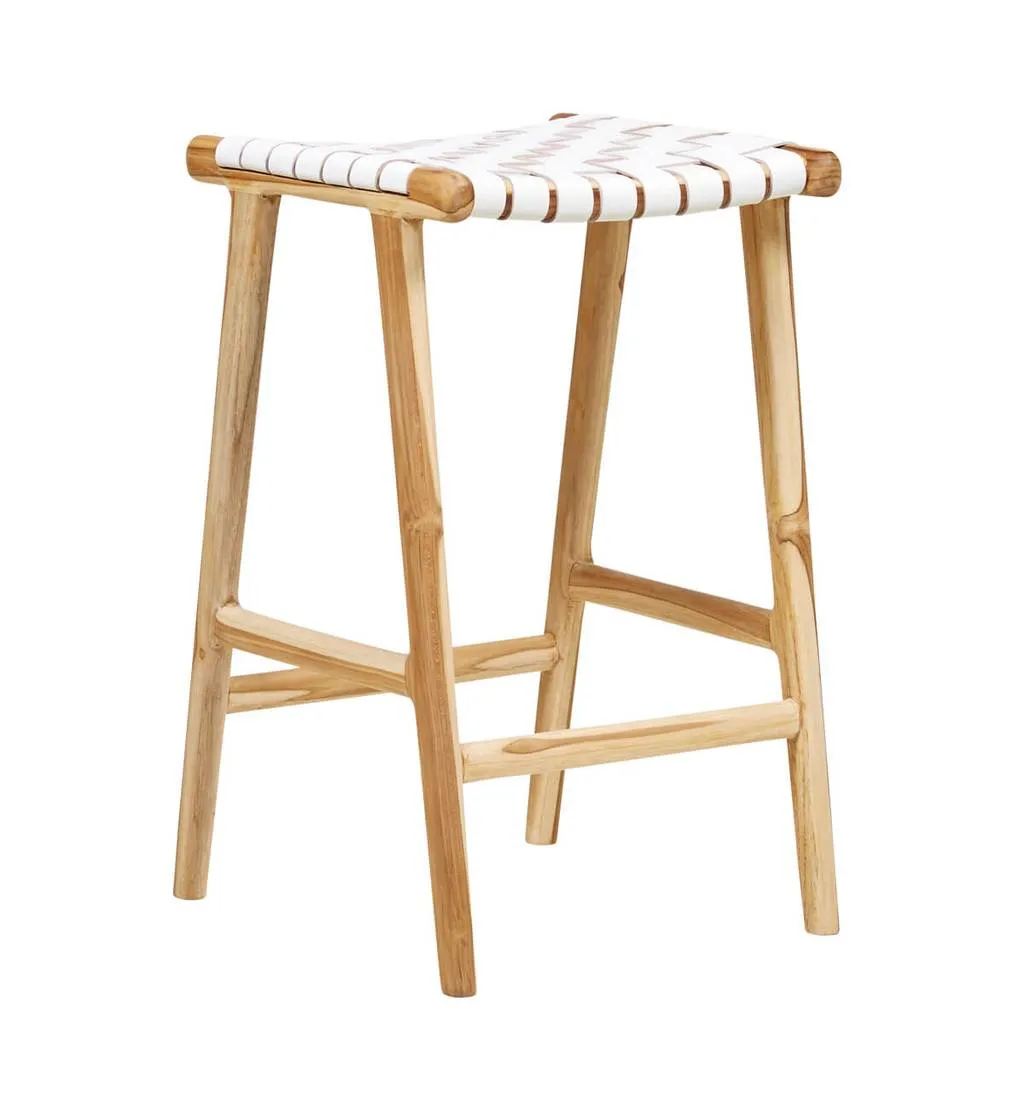Bar Stool Woven - White