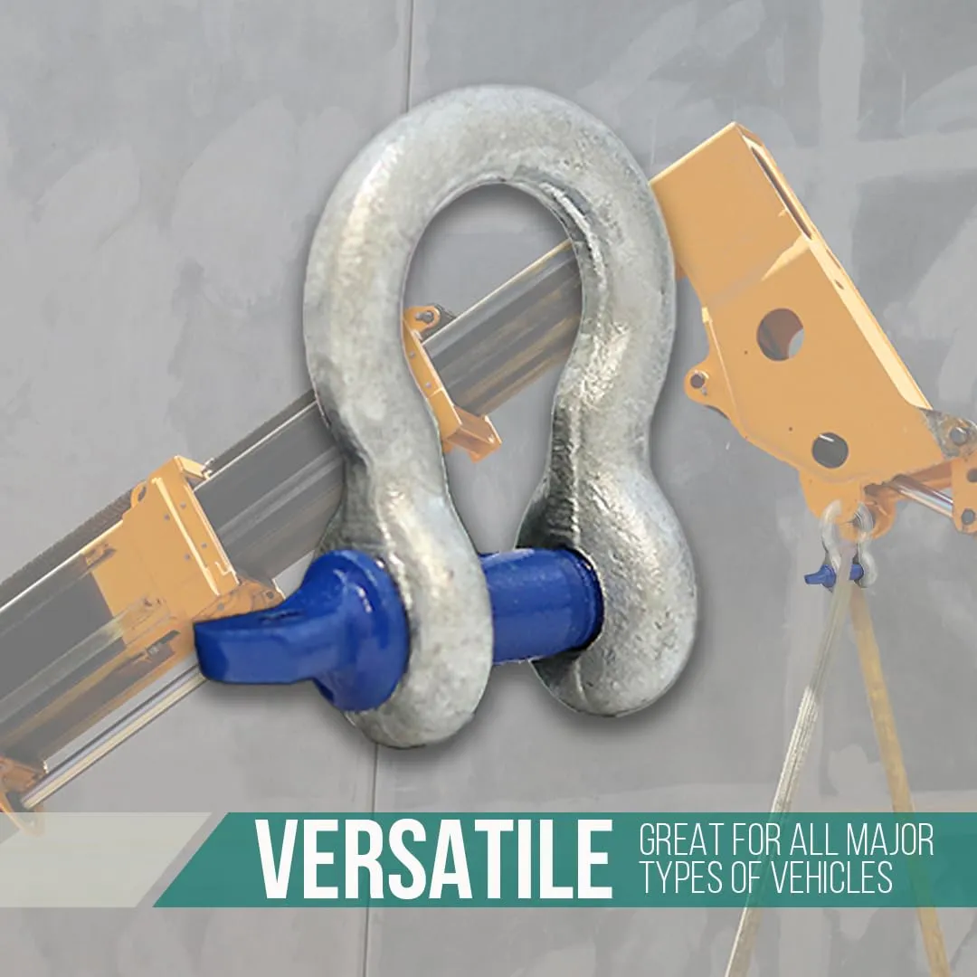Boxer 2-Pack Forged Anchor Shackle 3/8” – Heavy Duty Forged Steel - Versatile & Durable – Working Load Capacity up to 1 Ton - Corrosion & Rust Resistant - Towing, Rigging, and Heavy-Duty Equipment