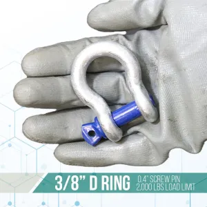 Boxer 2-Pack Forged Anchor Shackle 3/8” – Heavy Duty Forged Steel - Versatile & Durable – Working Load Capacity up to 1 Ton - Corrosion & Rust Resistant - Towing, Rigging, and Heavy-Duty Equipment