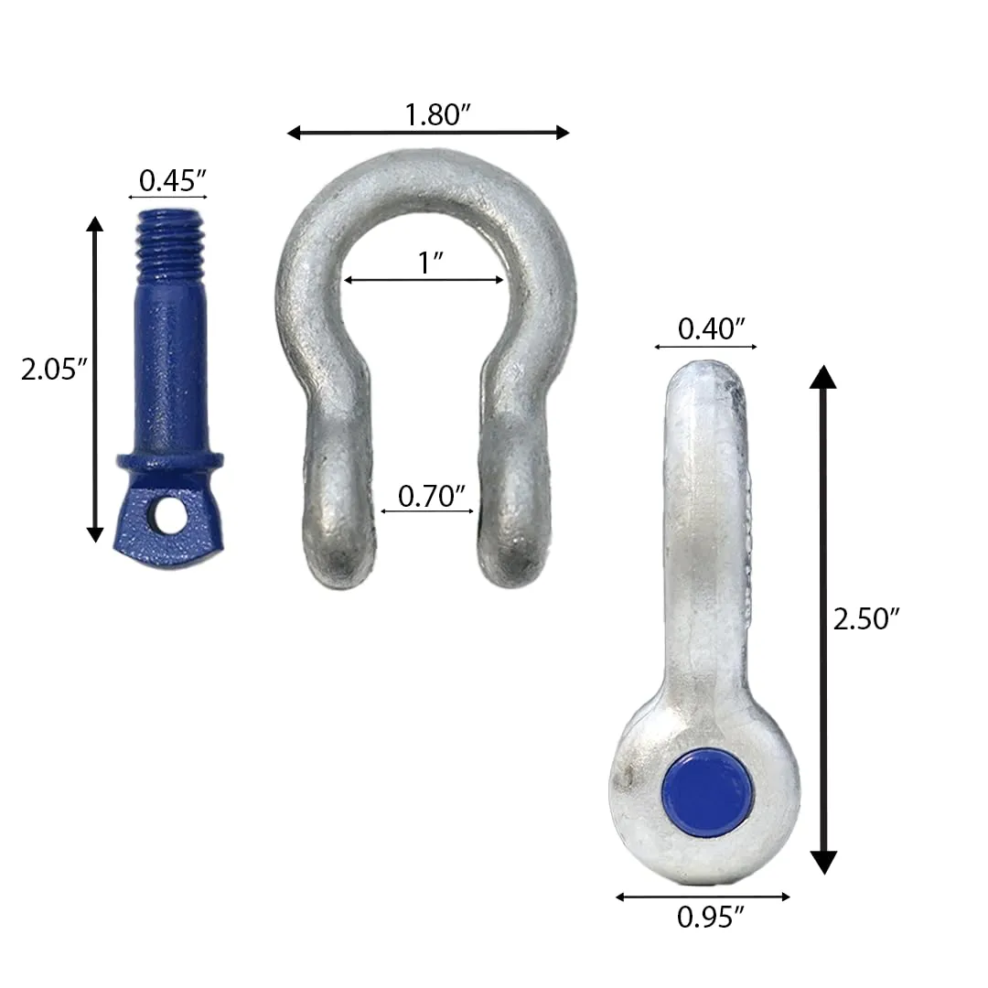 Boxer 2-Pack Forged Anchor Shackle 3/8” – Heavy Duty Forged Steel - Versatile & Durable – Working Load Capacity up to 1 Ton - Corrosion & Rust Resistant - Towing, Rigging, and Heavy-Duty Equipment