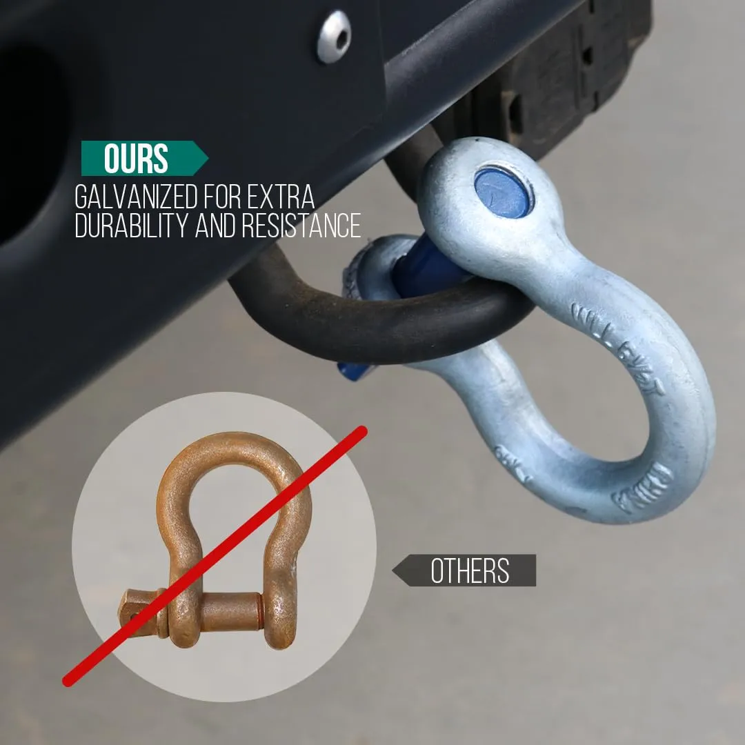 Boxer Forged Anchor Shackle 5/8”–Heavy Duty Forged Steel-Versatile & Durable–Working Load Capacity up to 3.25 Ton-Corrosion & Rust Resistant - Towing, Rigging, and Heavy-Duty Equipment (2 Piece)