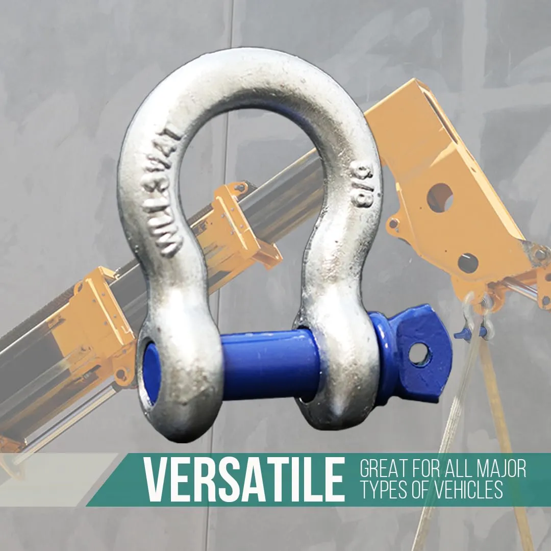 Boxer Forged Anchor Shackle 5/8”–Heavy Duty Forged Steel-Versatile & Durable–Working Load Capacity up to 3.25 Ton-Corrosion & Rust Resistant - Towing, Rigging, and Heavy-Duty Equipment (2 Piece)