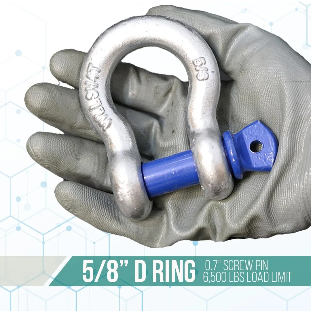 Boxer Forged Anchor Shackle 5/8”–Heavy Duty Forged Steel-Versatile & Durable–Working Load Capacity up to 3.25 Ton-Corrosion & Rust Resistant - Towing, Rigging, and Heavy-Duty Equipment (2 Piece)