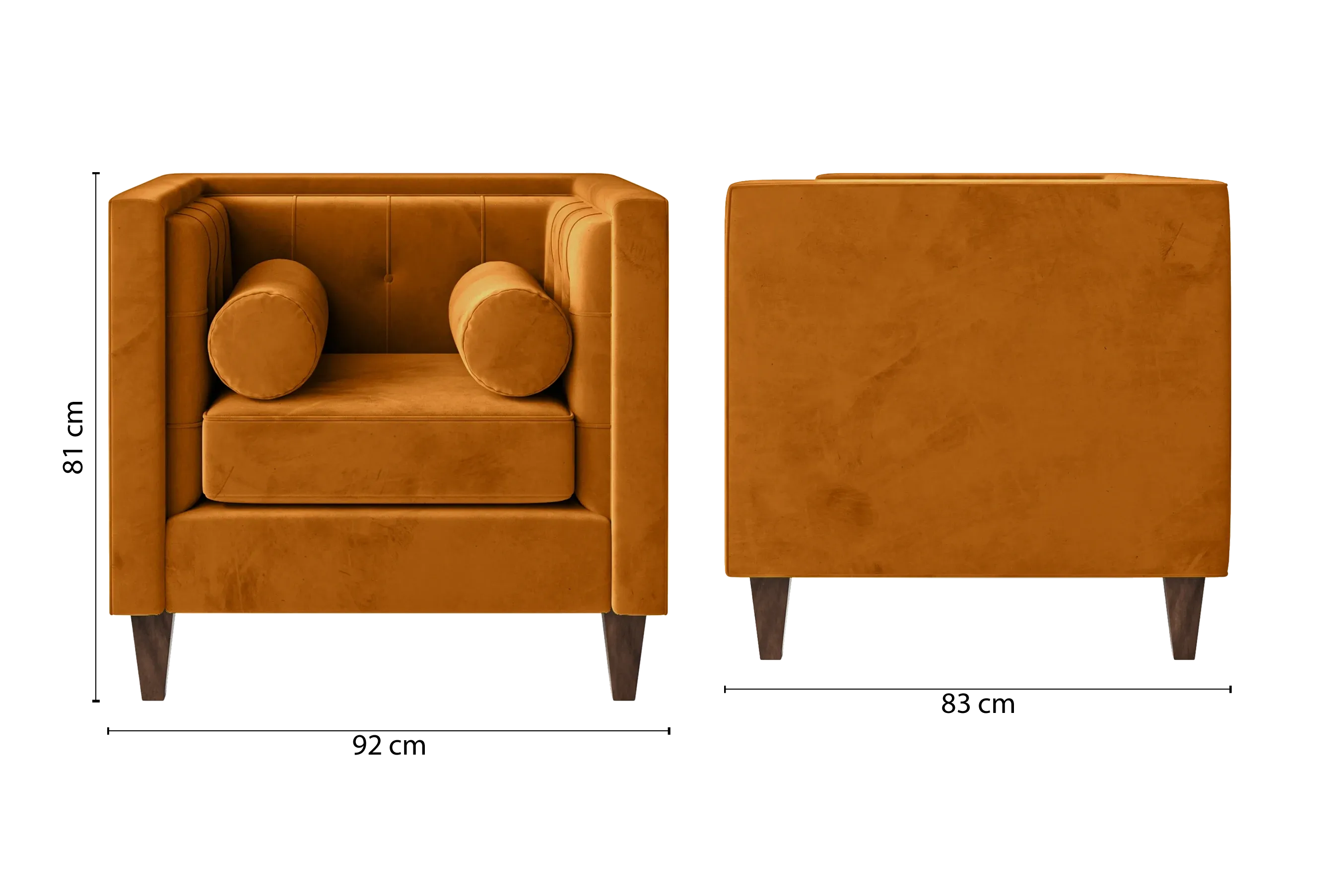 Brescia Armchair Gold Velvet