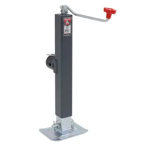 Bulldog Bulldog Trailer Jack - Square - Manual - 15" of Travel - 8000 lb Capacity - Steel - Gray Paint