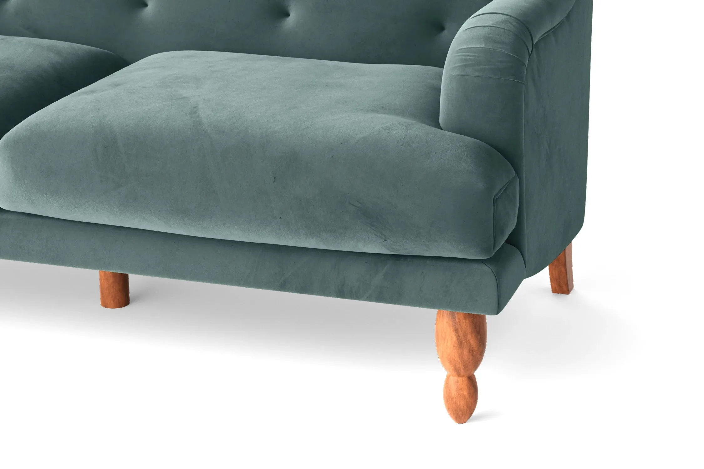 Burlington 4 Seater Sofa Teal Velvet