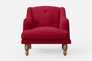Burlington Armchair Red Linen Fabric