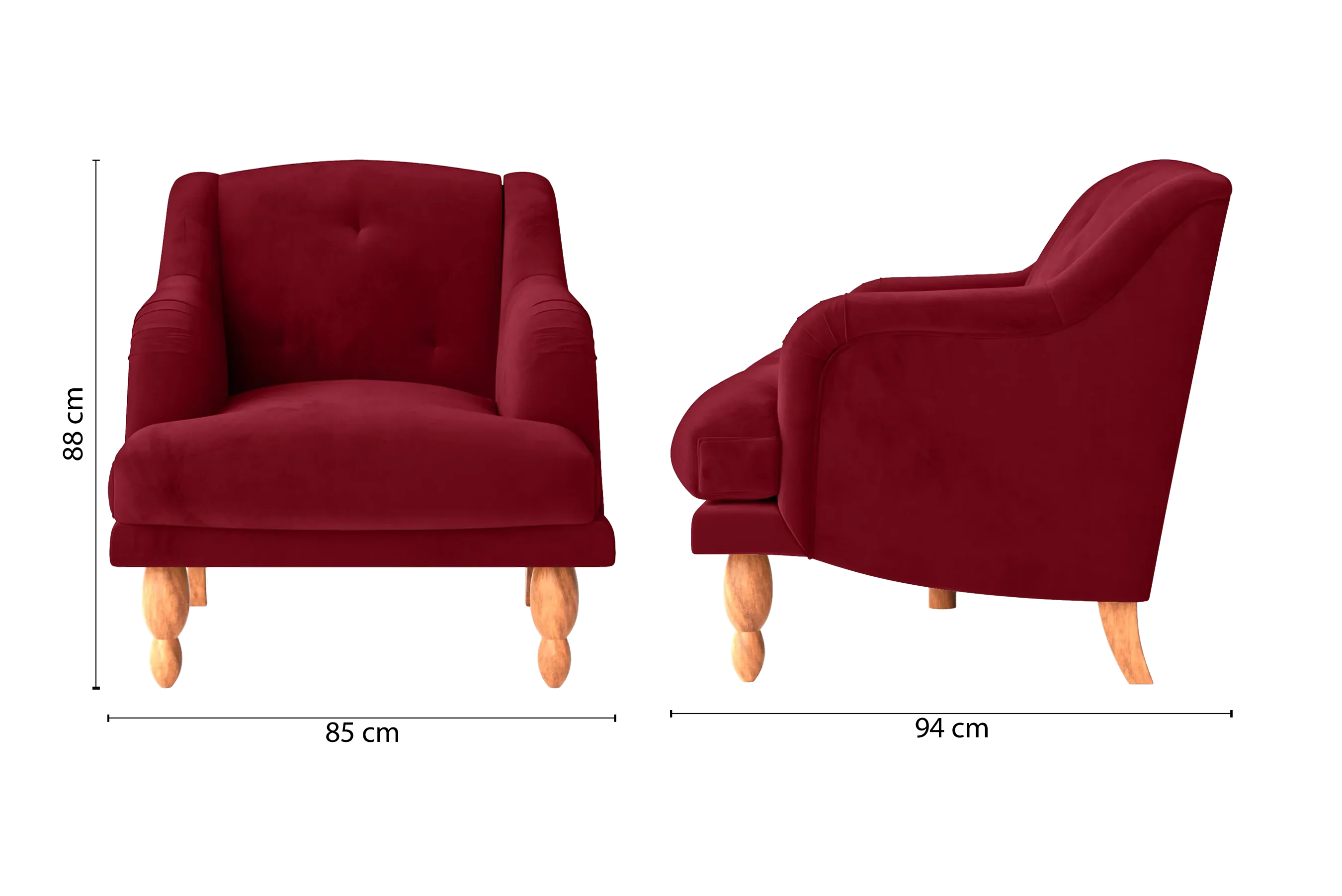 Burlington Armchair Red Velvet