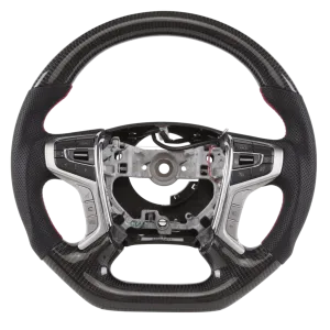 Classic Carbon Flat Bottom Leather Steering Wheel to suit Mitsubishi MQ/MR Triton **PRE-ORDER FOR DECEMBER**