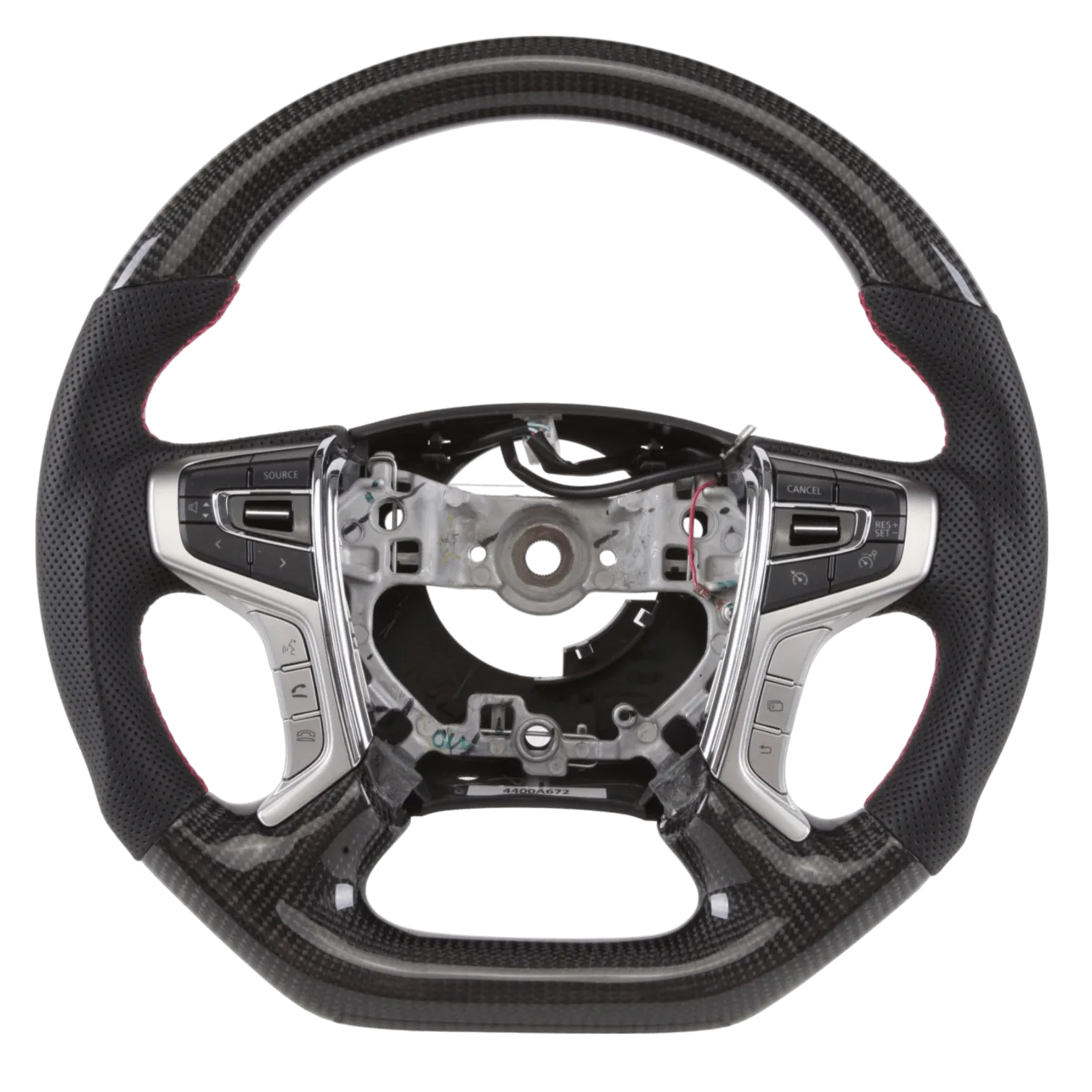 Classic Carbon Flat Bottom Leather Steering Wheel to suit Mitsubishi MQ/MR Triton **PRE-ORDER FOR DECEMBER**