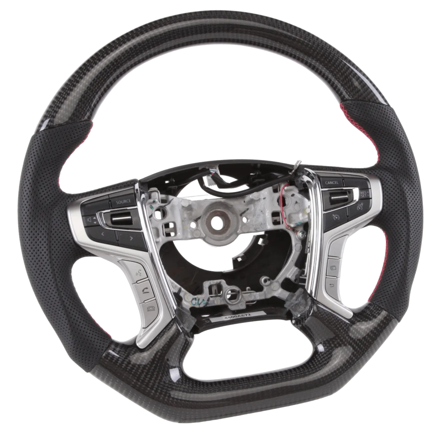 Classic Carbon Flat Bottom Leather Steering Wheel to suit Mitsubishi MQ/MR Triton **PRE-ORDER FOR DECEMBER**