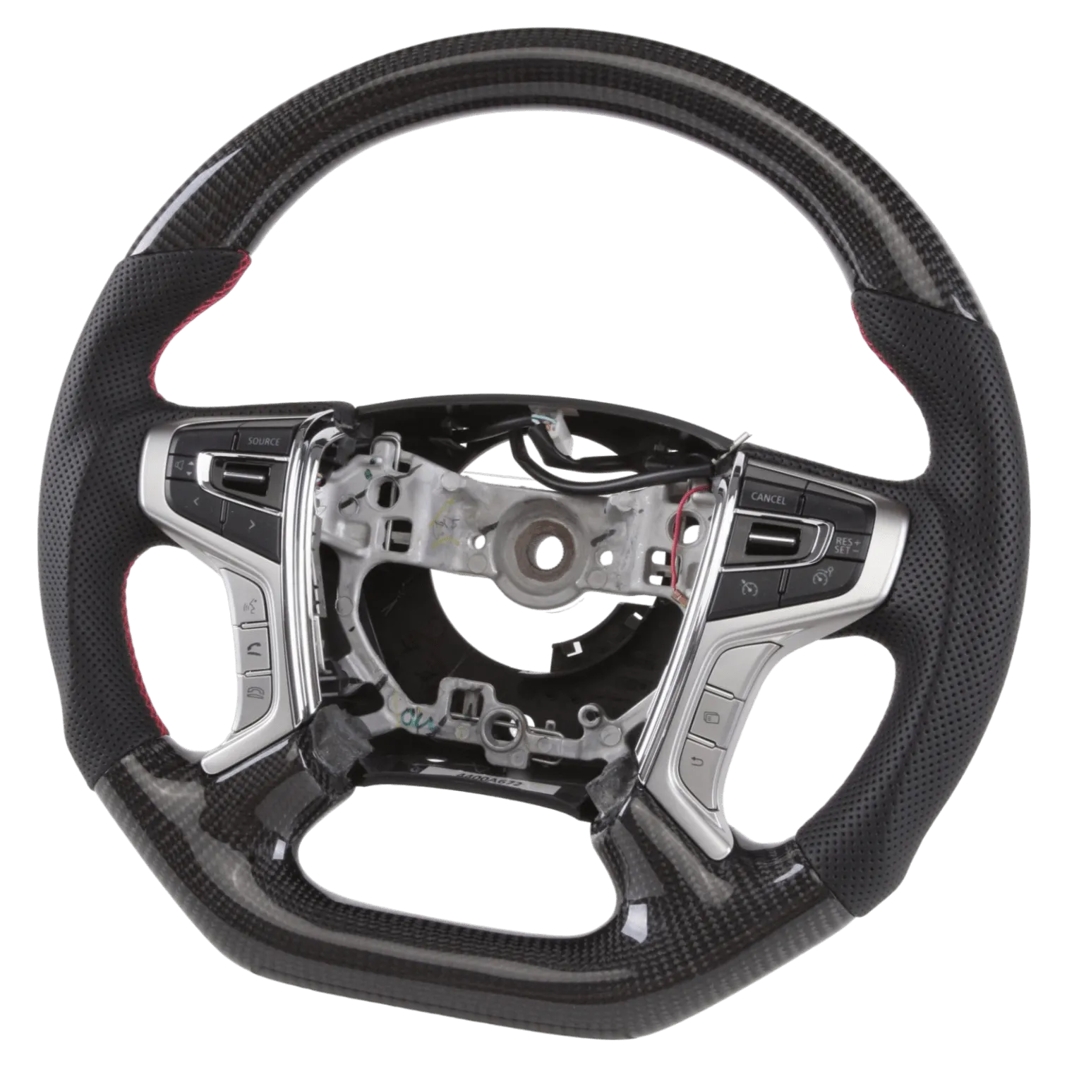 Classic Carbon Flat Bottom Leather Steering Wheel to suit Mitsubishi MQ/MR Triton **PRE-ORDER FOR DECEMBER**