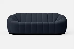 Columbia 3 Seater Sofa Dark Blue Linen Fabric