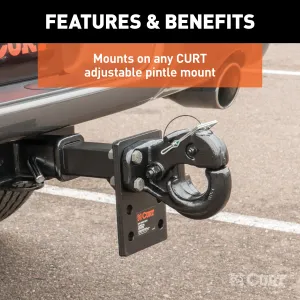 CURT 48215 Pintle Hook (30;000 lbs.; 2-1/2in. or 3in. Lunette Rings)