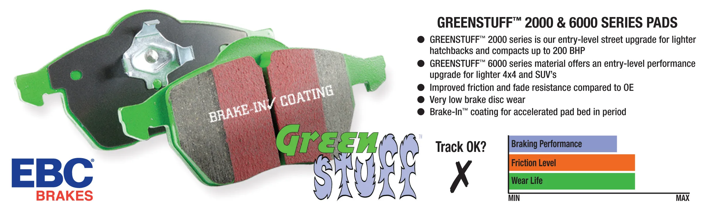 EBC Brakes DP61851 6000 Series Greenstuff Truck/SUV Brakes Disc Pads