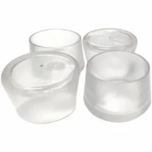 Elastomer Leg Tips, 1-1/2In., Clear, Thermoplastic, 4-Pk