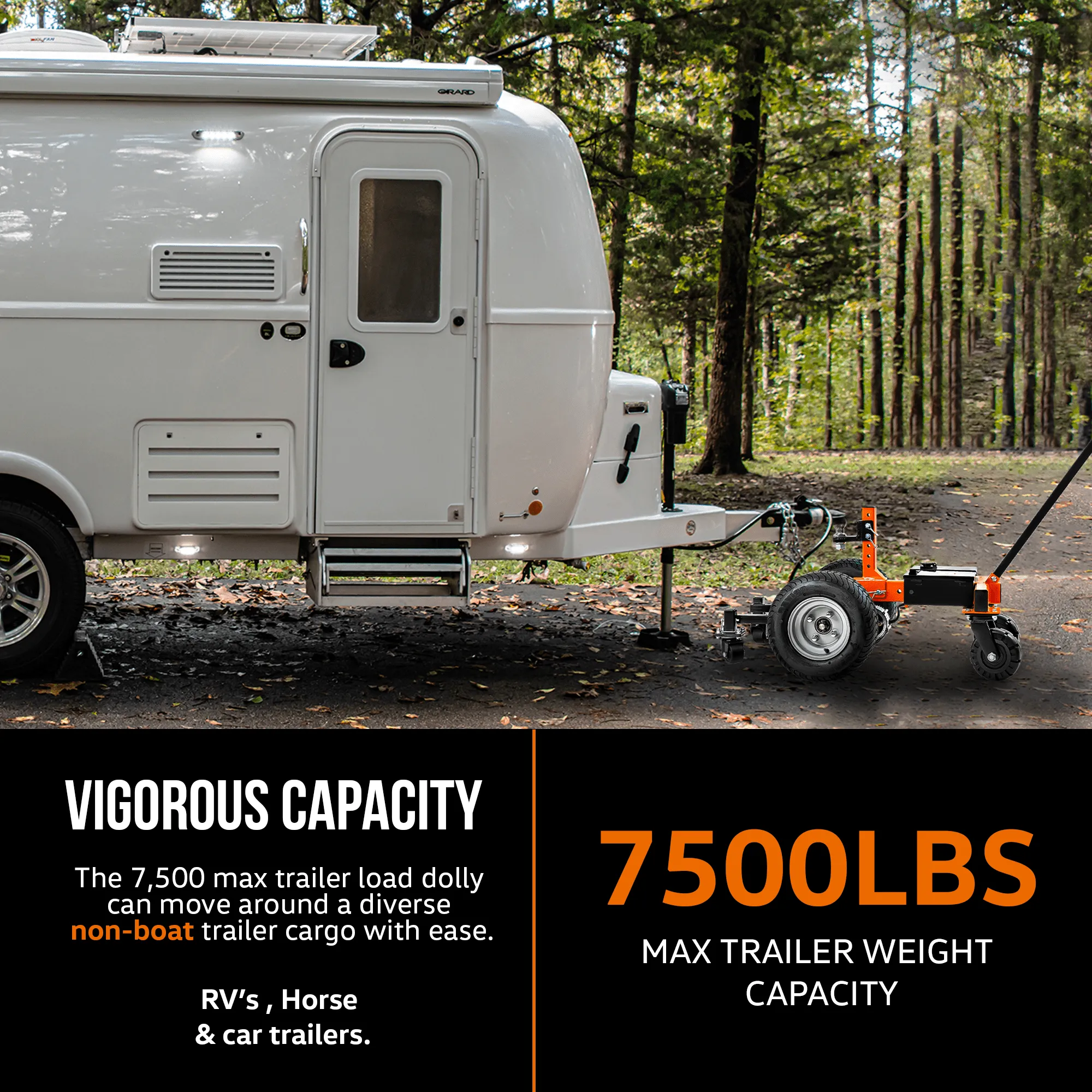 Electric Trailer Dolly Pro - 24V 9Ah Battery, 7500Lbs Towing Capacity