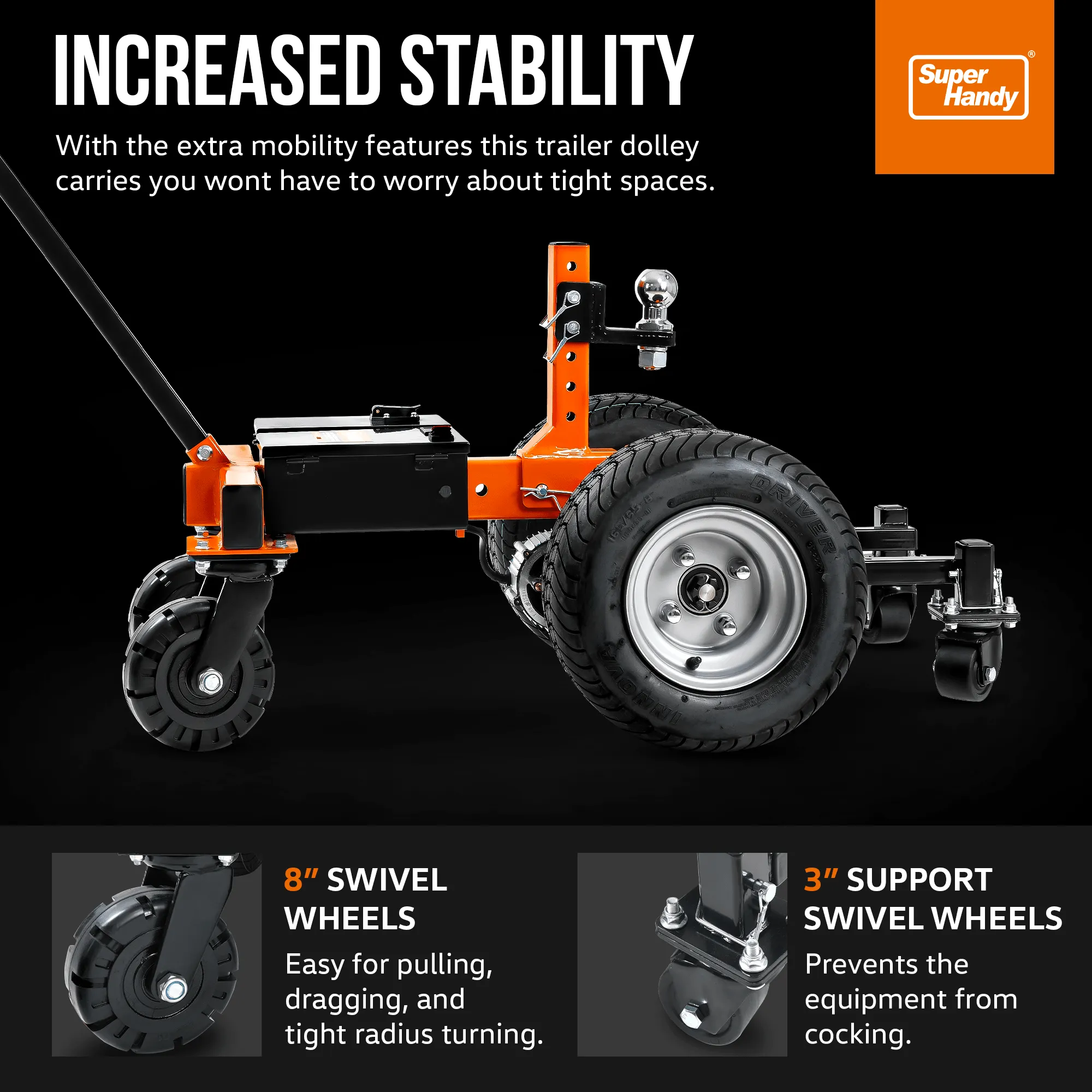 Electric Trailer Dolly Pro - 24V 9Ah Battery, 7500Lbs Towing Capacity