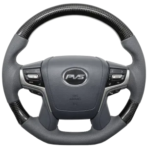 Elite Flat Bottom Carbon Grey Leather Steering Wheel Upgrade Kit for Toyota