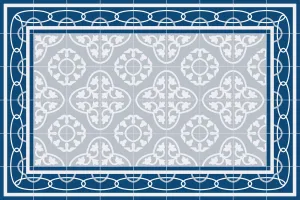 Floor Mat - Tile Blue - Various Sizes