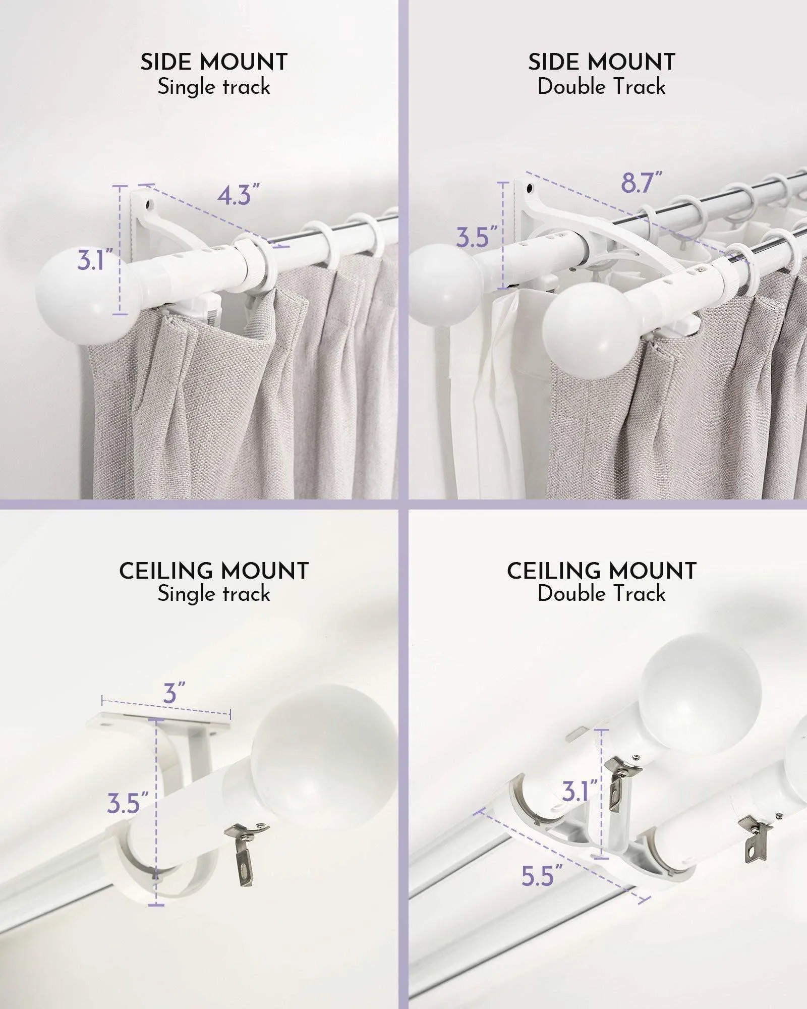 Graywind Hardwired Smart Curtain with Roman Rod | Sheer Series | Customizable