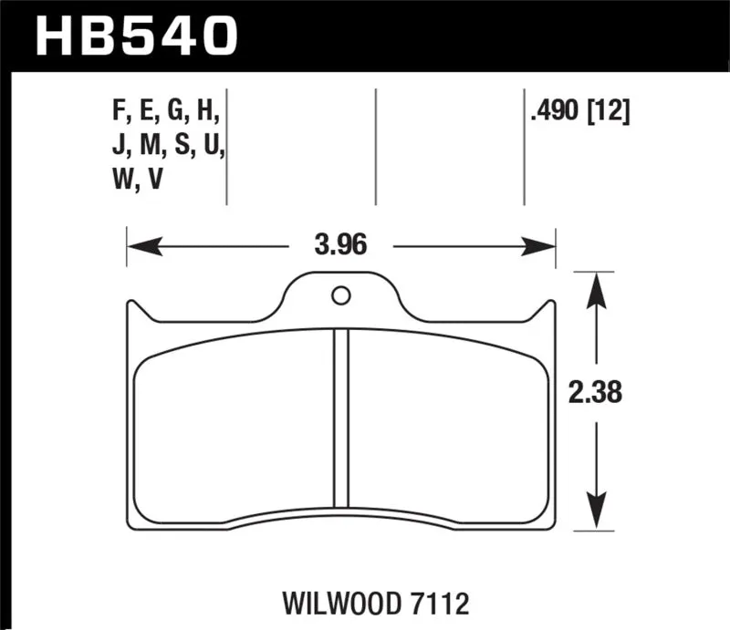 Hawk DTC-80 Race Brake Pads - Wilwood 7112 12mm - HB540Q.490