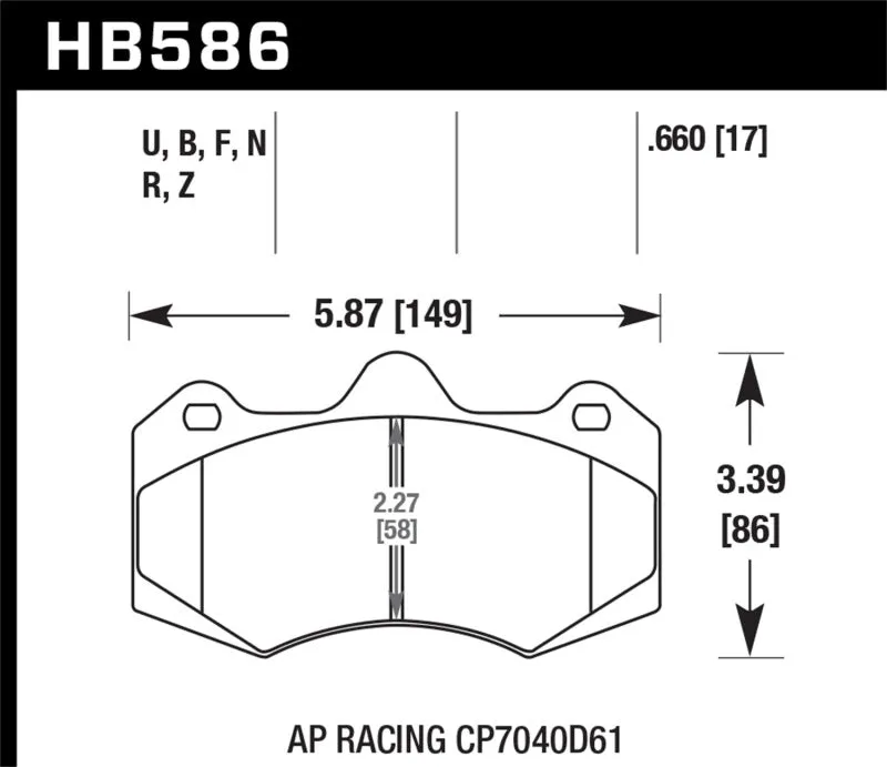 Hawk HPS 5.0 Street Brake Pads - AP Racing CP7040 - HB586B.660