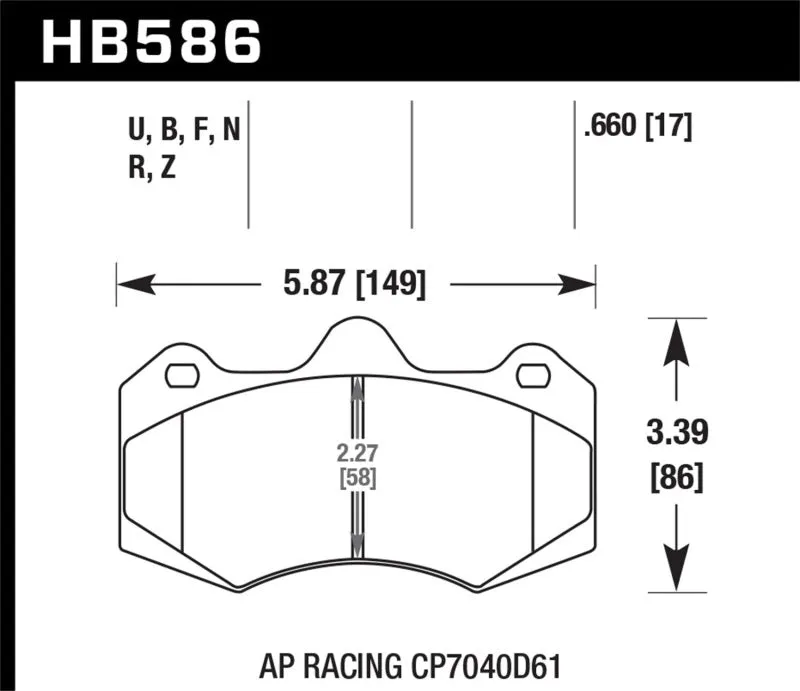 Hawk HPS 5.0 Street Brake Pads - AP Racing CP7040 - HB586B.660