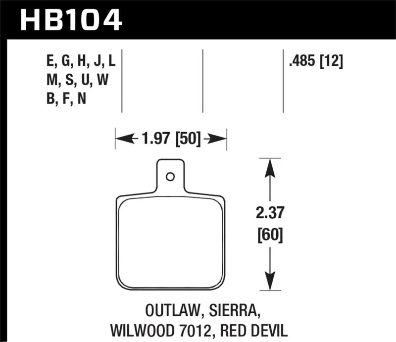 Hawk HPS 5.0 Street Brake Pads - Wilwood DLSF/Outlaw 1000 - HB104B.485