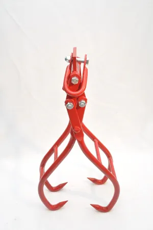 Heavy Duty SOLID STEEL 28" 4 Claw Timber Log Lifting Logging Tongs Grabber Tong