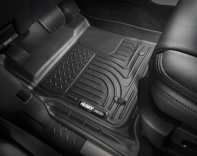 Husky Liners Weatherbeater Front / 2nd Row Floor Liner - Black - Dodge Midsize SUV / Jeep Grand Cherokee 2016-18
