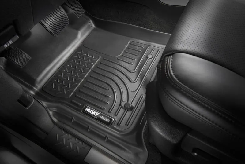Husky Liners WeatherBeater Front/2nd Row Floor Liner - Black/Textured - 4-Door - Ford Midsize SUV 2021