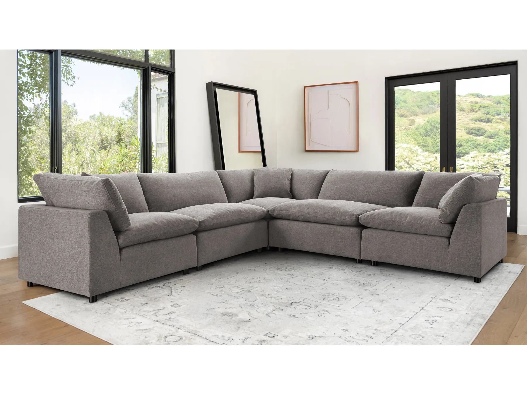 JoJo Fletcher Luxe Feather and Down 5-pc Two-Arm Sectional Set