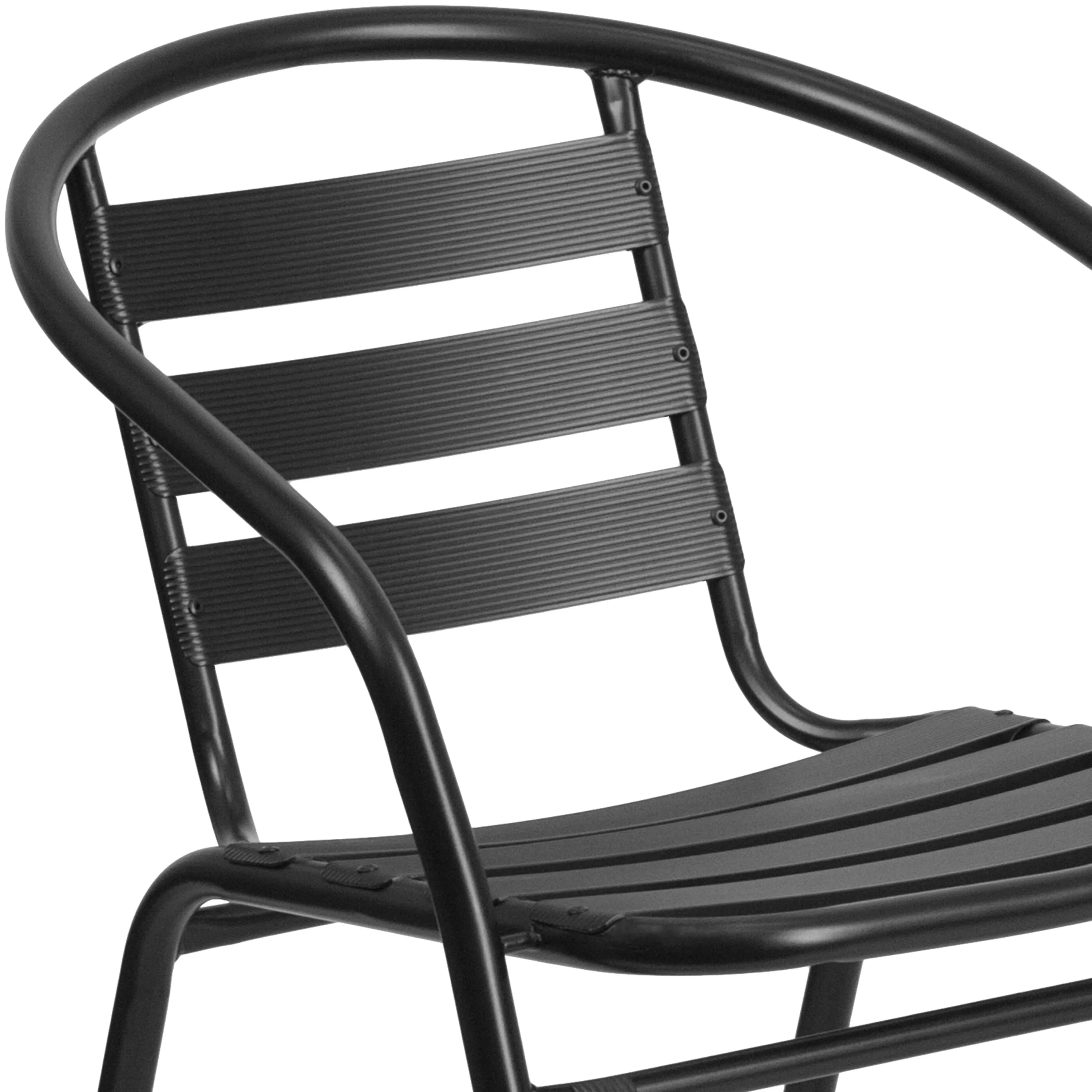 Lila Metal Restaurant Stack Chair with Aluminum Slats