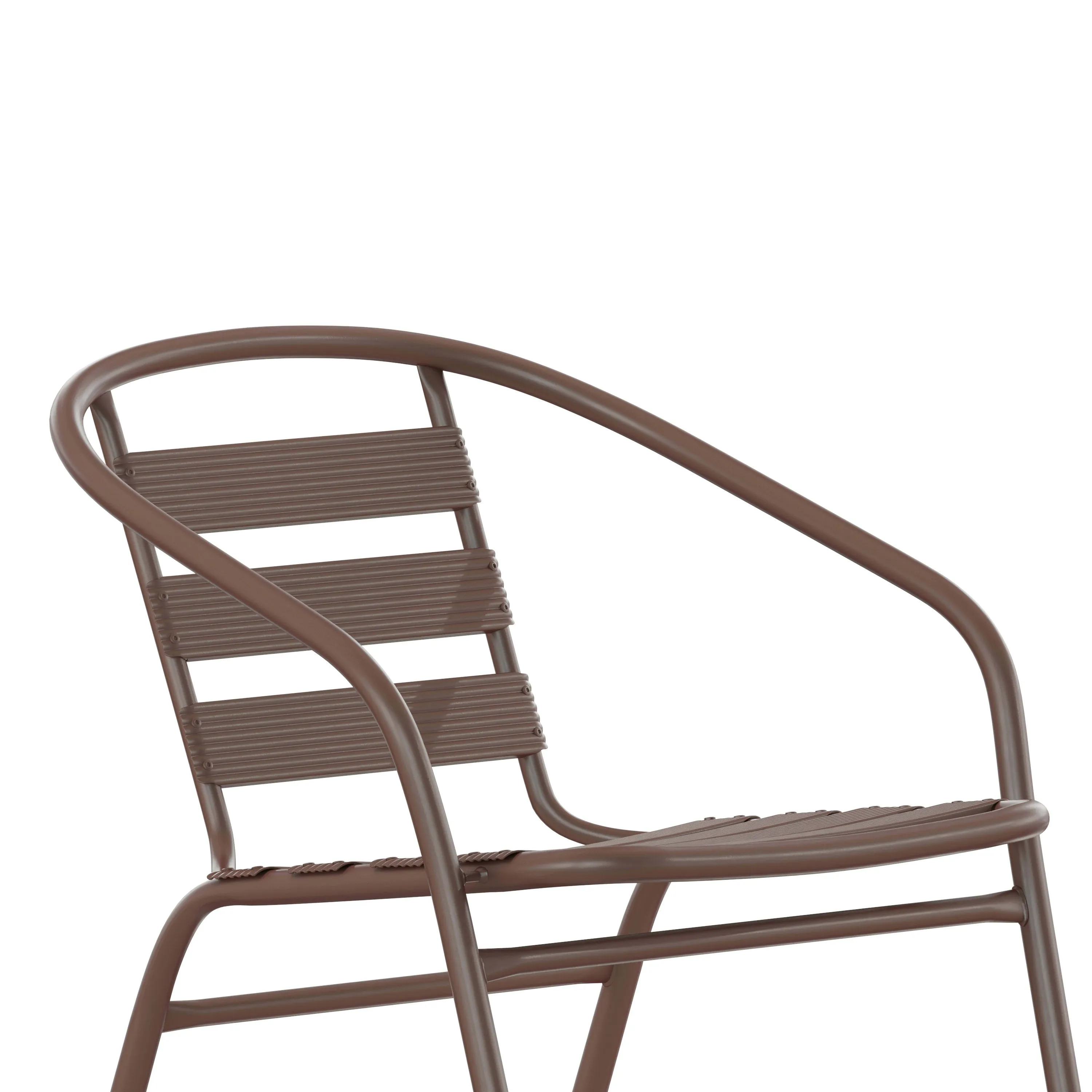 Lila Metal Restaurant Stack Chair with Aluminum Slats