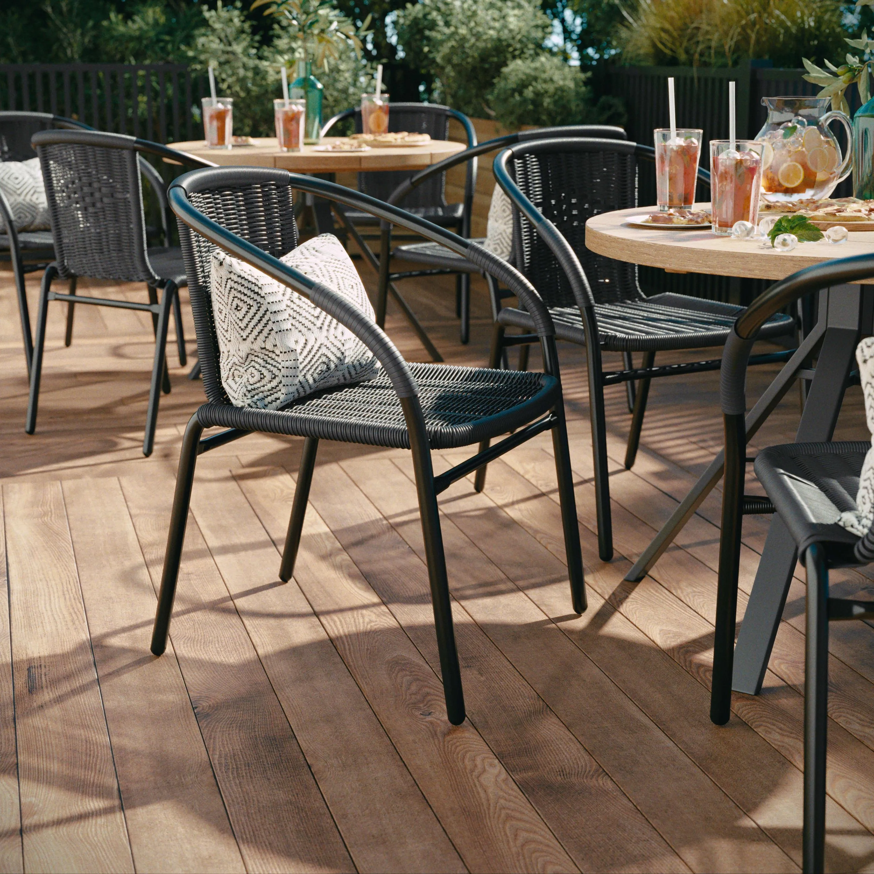 Lila Rattan Indoor-Outdoor Restaurant Stack Chair