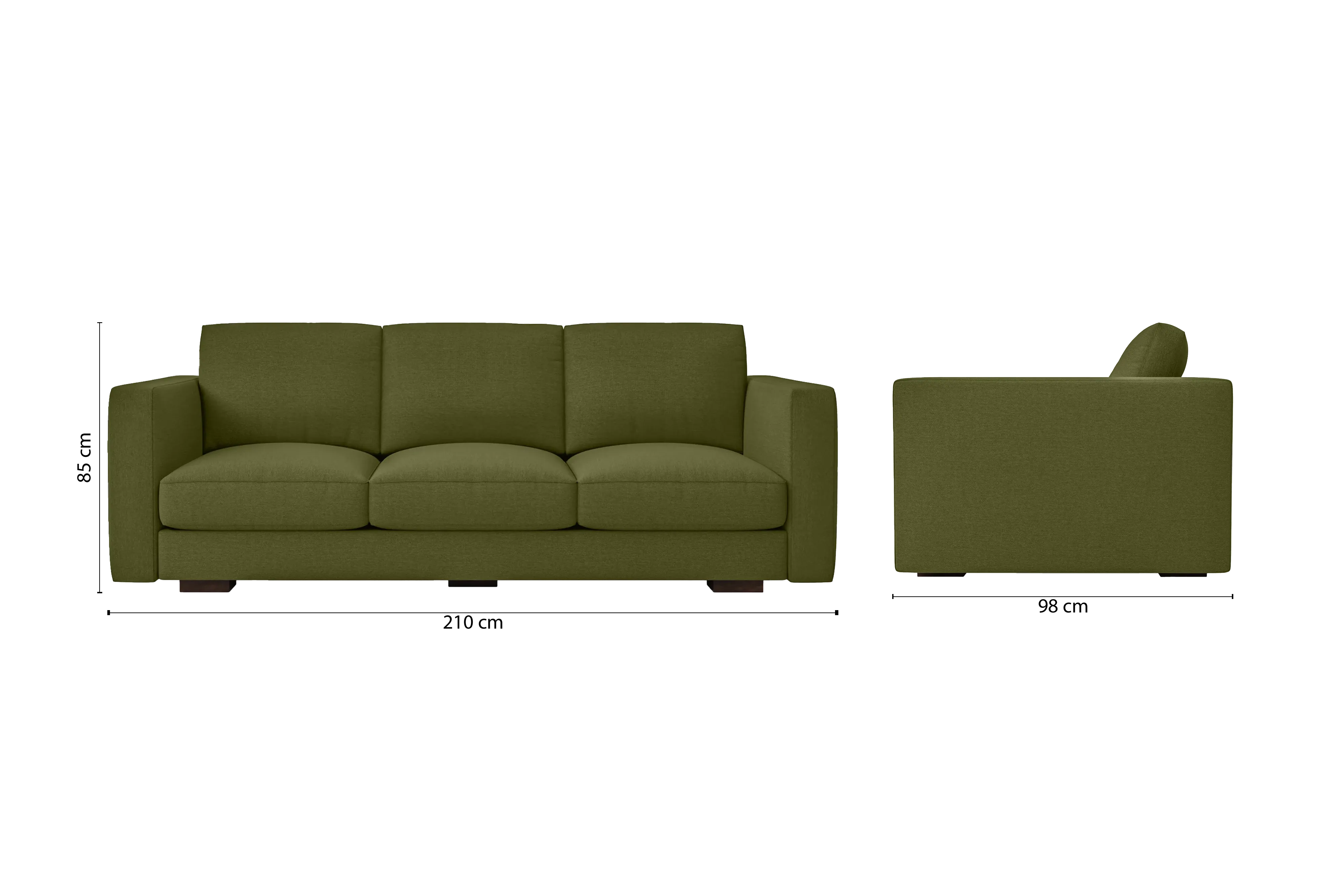 Messina 3 Seater Sofa Olive Linen Fabric