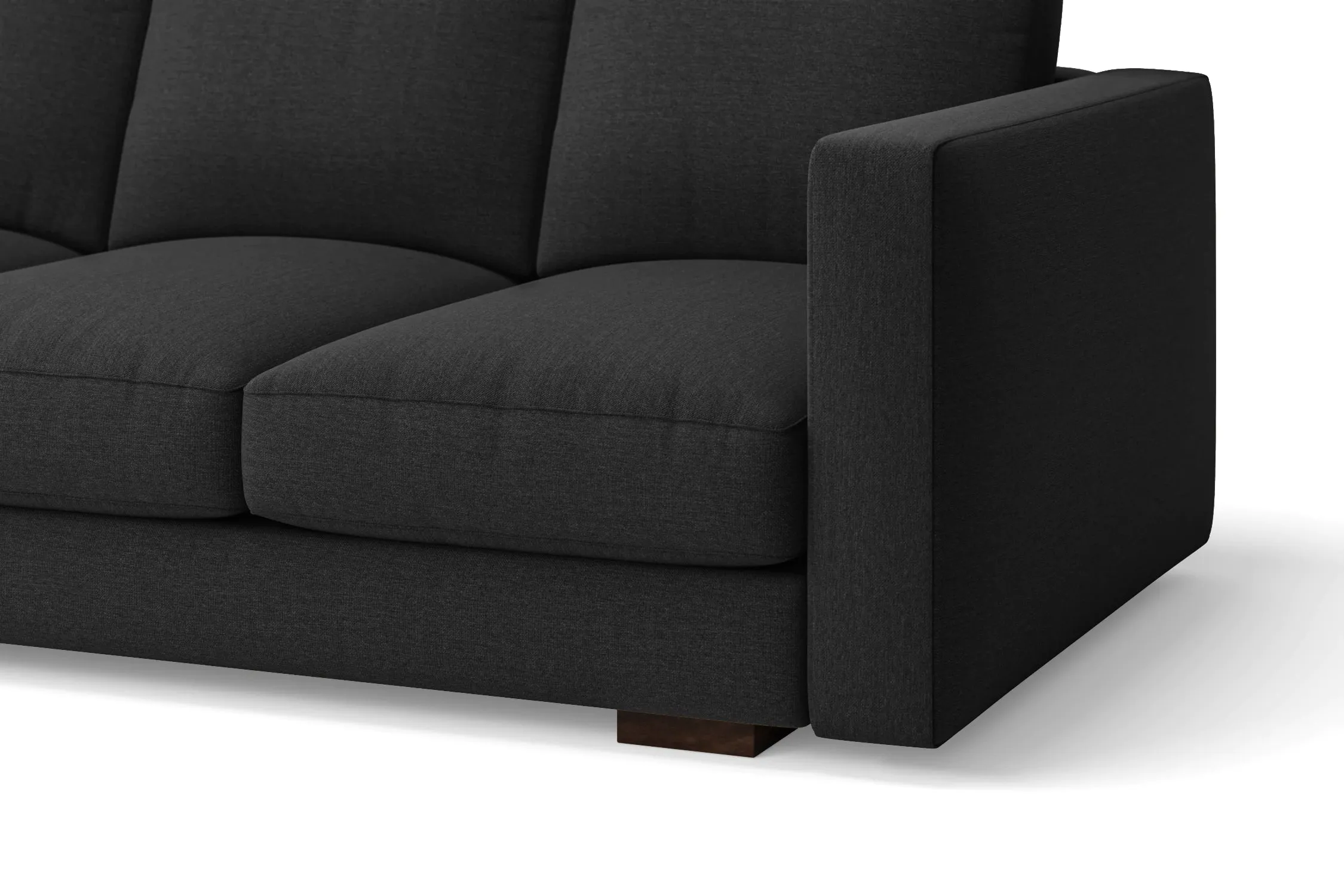 Messina 4 Seater Sofa Black Linen Fabric